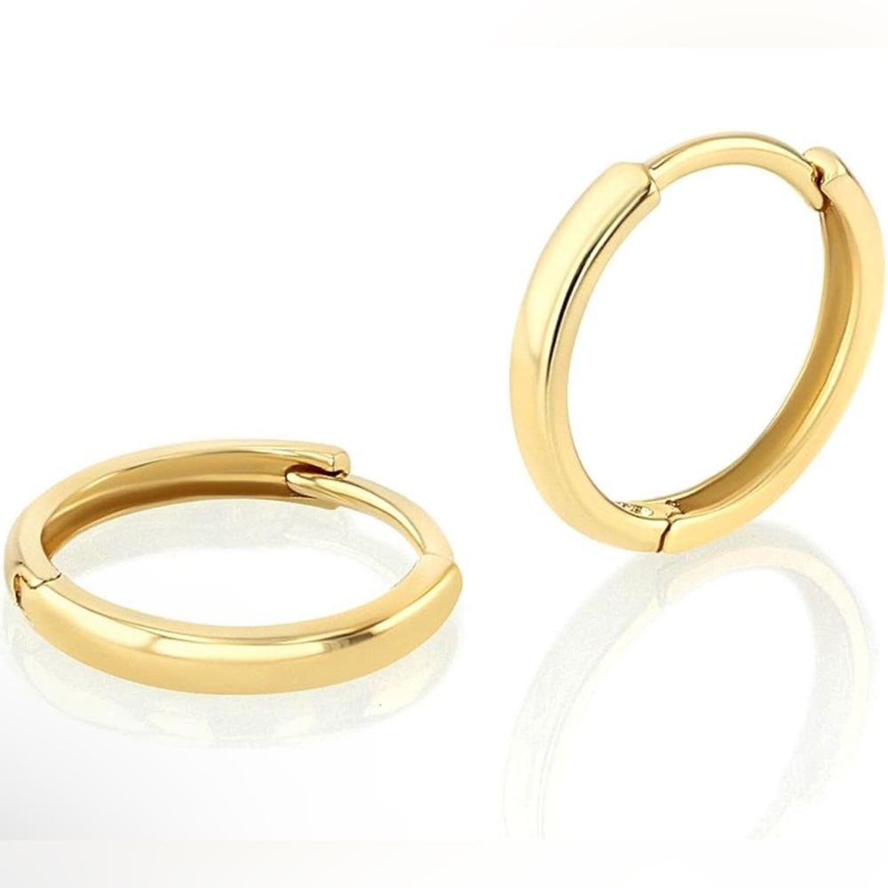 Round Hoop Huggie Earrings in Various Sizes